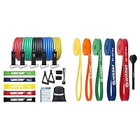 Exercise Bands Resistance Bands Set 23 PCS Total Pull Up Bands Mini Bands Resistance with Handle Door Anchor for Men Women Body Stretching, Crossfit Training, Home Workout, Physical Therapy