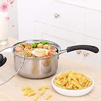 Frying Pan With Lid Hot Stainless Steel Milk Noodle Saucepan Pan Pot with Glass Lid onstick Skillet Non-stick Kitchen Cooking Tool Accessories