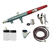 Paasche Airbrush MIL Double Action Siphon Feed Kit A Precise and Versatile Airbrush for Spraying Water or Solvent-Based Mediums, Textile Designing, Model Painting, Fine Art, and More, Metal