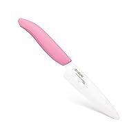 Kyocera Ceramic Revolution 4.5-inch Utility Knife, Pink Handle, White Blade