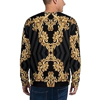 Unisex Sweatshirt For Men Women Streetwear Fashion Raven Stripe Gold Black