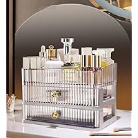 MIUOPUR Makeup Organizer with 2 Large Drawers, Countertop Organizer for Cosmetics, Ideal for Bathroom and Bedroom Vanity Countertops, Desk Storage Holder for Lipstick, Brushes and Nail Polish