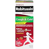 Robitussin Children's Cough & Cold Long-Acting Liquid Fruit Punch 4 oz (Pack of 3)