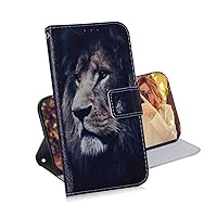 MojieRy Phone Cover Wallet Folio Case for INFINIX HOT 10S, Premium PU Leather Slim Fit Cover for HOT 10S, 2 Card Slots, Nice Cover, Lion