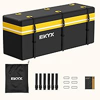 KYX 15 Cubic Feet Hitch Mount Vehicle Cargo Carrier Bag Car Pickup Truck 100% Waterproof, Anti-Tear 1000D PVC Fabric, Integrated Rain Curtain, Reinforced Straps (59