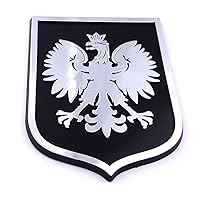 Poland Polska Eagle Black Chrome Plastic car Emblem Decal Sticker Crest PBC