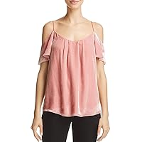 Joie Womens Adorlee G Silk Blend Cold Shoulder Camisole Top Pink L