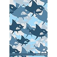 Shark Journal: Notebook Journal For Teens and Adults | 120 Pages | Grey Lines | Glossy Cover | 6 x 9 In