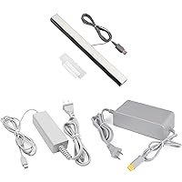 Sensor Bar for Wii and 1 pack Charger for Wii U Gamepad and 1 pack Console Charger for Wii U