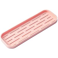 MicoYang Silicone Kitchen Sink Organizer Tray for Multiple Usage,Easy Clean,Eco-Friendly Sponges Holder for Kitchen Bathroom Counter or Sink,Dish Soap Dispenser,Scrubber,Bottle,Cup Pink 12