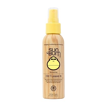 Sun Bum Revitalizing 3 in 1 Leave-In Conditioner Spray Detangler | Anti Frizz , Paraben and Gluten Free, Vegan, and Color Safe with UV Protection | 4 oz