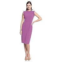 Maggy London Women's Ruffle Neck and Armhole Sheath Dress