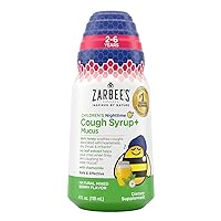 Zarbee’s Kids Cough + Mucus Nighttime for Children 2-6 with Dark Honey, Ivy Leaf, Zinc & Elderberry, #1 Pediatrician Recommended, Drug & Alcohol-Free, Mixed Berry Flavor, 4FL Oz