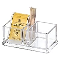 Clear Acrylic Two Lattices Tea Bags Holder Coffee Sugar Bag Case Guest Room Storage Boxes YTBH-001