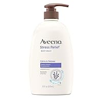 Stress Relief Body Wash with Soothing Oat & Lavender Scent for Sensitive Skin, Moisturizing Shower Wash Gently Cleanses & Helps You Feel Calm & Relaxed, Sulfate-Free, 33 fl. oz