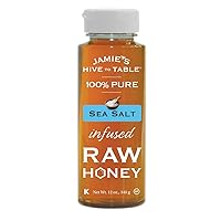Jamie's Hive to Table, 100% Unfiltered Local & Pure Raw Honey with Infused Flavors 12 oz - (Sea Salt)