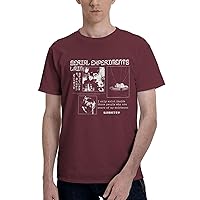 Serial Experiments Lain T-Shirt Novelty Mens Latest Fashion Animation Design Style Short Sleeve Shirts Burgundy
