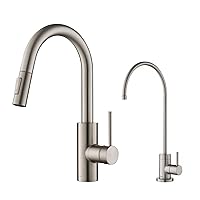 Kraus KPF-2620-FF-100SFS Oletto Pull-Down Kitchen Purita Water Filter Faucet Combo, 16 Inch, Spot Free Stainless Steel