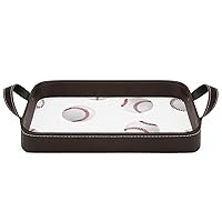 Baseball Leather Ball Convenient Tray Serving Trays with Handle 13.5
