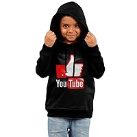 Lcastees Little Boys' Or Girls' YouTube 100% Cotton Hoodie Black 3 Toddler
