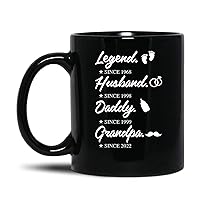 Personalized Legend Husband Daddy Grandpa Mug For Grandpa, New Grandpa Mug, Gift For New Grandad, Grandfather Mug, Grandpa Cup, Pregnancy Announcement Mug, Black Ceramic Cup 11oz 15oz