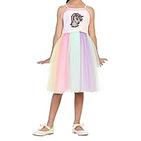 Unicorn Flip Sequin Tutu Dress Flower Girl Dress Party Casual Dress for Girl