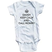 Baby Tee Time Girls' Daddy Keep Calm and Call Mommy One Piece