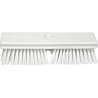 SPARTA Plastic Floor Scrub Brush, Brush Head Only, Deck Brush with ACME Standard Thread Fitting for Deck, Industrial Kitchens, and Hospitals, 10 Inches, White