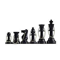 WE Games Bulk Keychain Chess Set, 17 Black Plastic Chess Pieces w/Chain, Key Ring, Cute Keychain Accessories, Keychain for Men, Car Keys Keychain