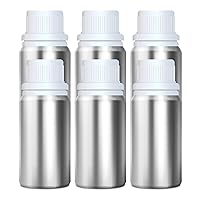 Multipurpose Aluminium Empty Bottle with Drop Nozzle & Cap with Inner lid for Essential Oil, Oil Blends, Cosmetic liquid storage container - 100 ml (Pack of 6)