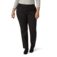 Women's Plus Size Wrinkle Free Relaxed Fit Straight Leg Pant