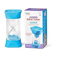 hand2mind Jumbo 1 Minute Sand Timer with Soft Rubber End Caps, Hourglass Timer, Visual Timer for Toddlers, Kids Toothbrush Timer, Game Timer, Calm Down Corner, Large Classroom Timer (Set of 1)
