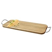 Tablecraft Acacia Collection Serving Board with Brushed Nickel Handle, Acacia Wood, 35.5 x 15 cm x 1.5 cm