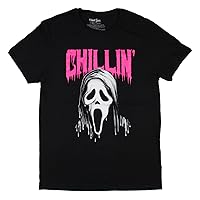 Scream Ghost Face Men's Chillin' Horror Film Mask Graphic Print Adult T-Shirt