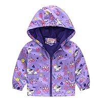 ZEFOTIM Toddler Boys Girls Zip-up Jacket Hooded Trench Lightweight Coats Windbreaker Outdoor Cute Dust Coats 1T-5T