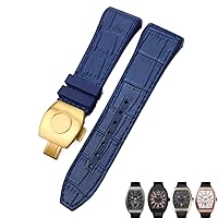 For Franck Muller Watch Band 28mm Cowhide Silicone Watch Strap Nylon Rubber Folding Buckle Watch Bands For Men Bracelet