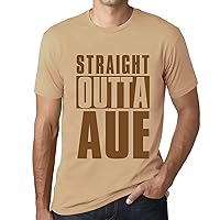 Men's Graphic T-Shirt Straight Outta AUE Short Sleeve Tee-Shirt Vintage Birthday Gift Novelty Tshirt