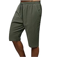 Hawaiian Pleated Tropical Straight Leg Plain Workout Gym Beach Shorts for Man Summer Fall Linen Shorts Man 2024