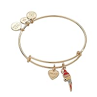 Alex and Ani Expandable Bangle Bracelet, Bird And Animal Charms, Shiny Finishes, 2 To 3.5 In