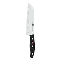 Zwilling J.A. Henckels Twin Signature Chinese Chef Knife, Santoku Knife 7 Inch,Stainless Steel, Black