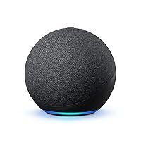 Echo (4th Gen) | Spherical design with rich sound, smart home hub, and Alexa | Charcoal