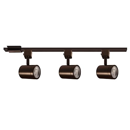 WAC Lighting, Charge LED 10W Energy Star 3 Light Track Kit with Floating Canopy Feed and 4Ft Track with End Caps 3000K in Dark Bronze