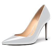 Womens Office Pointed Toe Dress Slip On Patent Stiletto High Heel Pumps Shoes 4 Inch