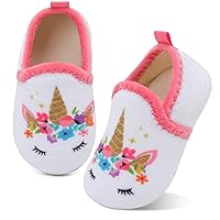 XIHALOOK Toddler Boys Girls House Slippers with Microfleece Lining Cozy Household Shoes Non-slip for Kids