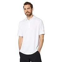 Men's Micro Hex Golf Performance Polo Shirt with Sun Protection, Solid Stretch Fabric