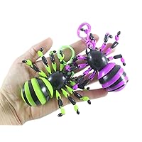 Curious Minds Busy Bags 2 Wiggle Spider Fidget - Wiggle Articulated Jointed Moving Holloween Insect (Random Colors)