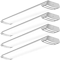 ANTLUX 4FT LED Flush Mount Puff Lights, 40W 4500LM Linear Light, 5000K Daylight White, 4 Foot Integrated LED Wraparound Ceiling Lighting Fixtures for Kitchen Laundry, Fluorescent Replacement, 4 Pack