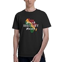 Black History Month African American T-Shirts Man's Casual Shirts Crewneck Short Sleeve Top