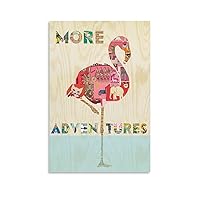 Pink Flamingo Collage Wall Art Canvas Painting Poster - Home Wall Canvas Print Decoration Aesthetic Canvas Painting Posters And Prints Wall Art Pictures for Living Room Bedroom Decor 24x36inch(60x90c