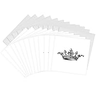 Majestic crown drawing - king queen princess - Greeting Cards, 6 x 6 inches, set of 12 (gc_151405_2)